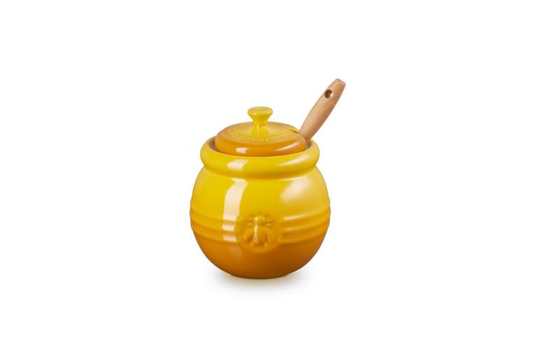 Pot à miel en bois d'olivier avec cuillère à miel