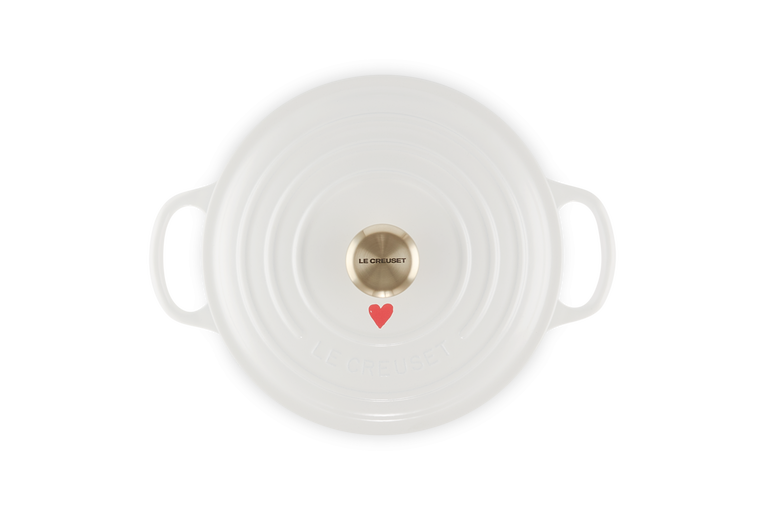 Cocotte COEUR en fonte émaillée avec bouton coeur