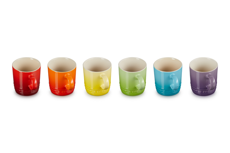 Set de 6 tasses à espresso arc-en-ciel en céramique