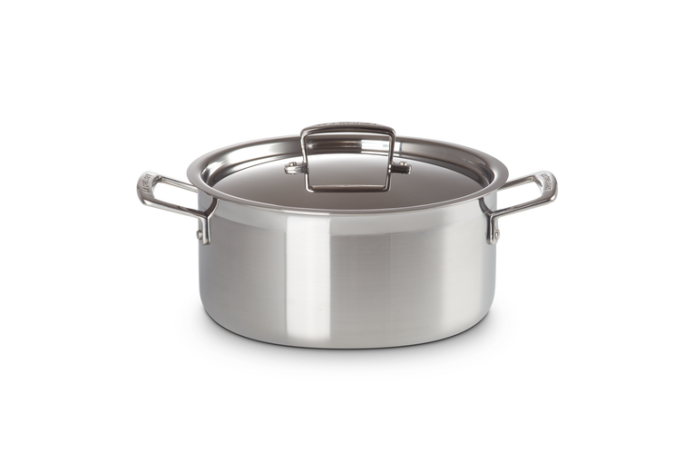 Faitout bas Inox Classique avec couvercle