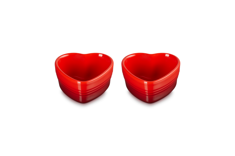 le creuset Set de 2 Ramequins Cœur en Céramique