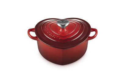 Cocotte Cœur en fonte émaillée avec bouton cœur