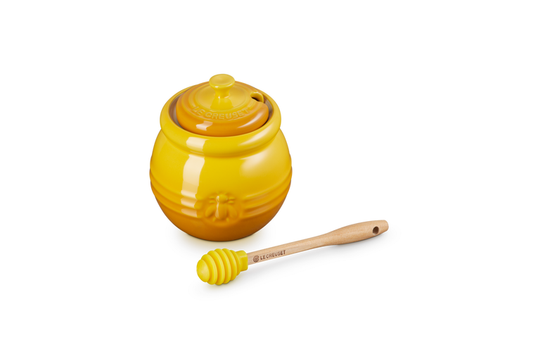 Pot à miel et sa cuillère en bois d'olivier - Ustensiles de cuisine