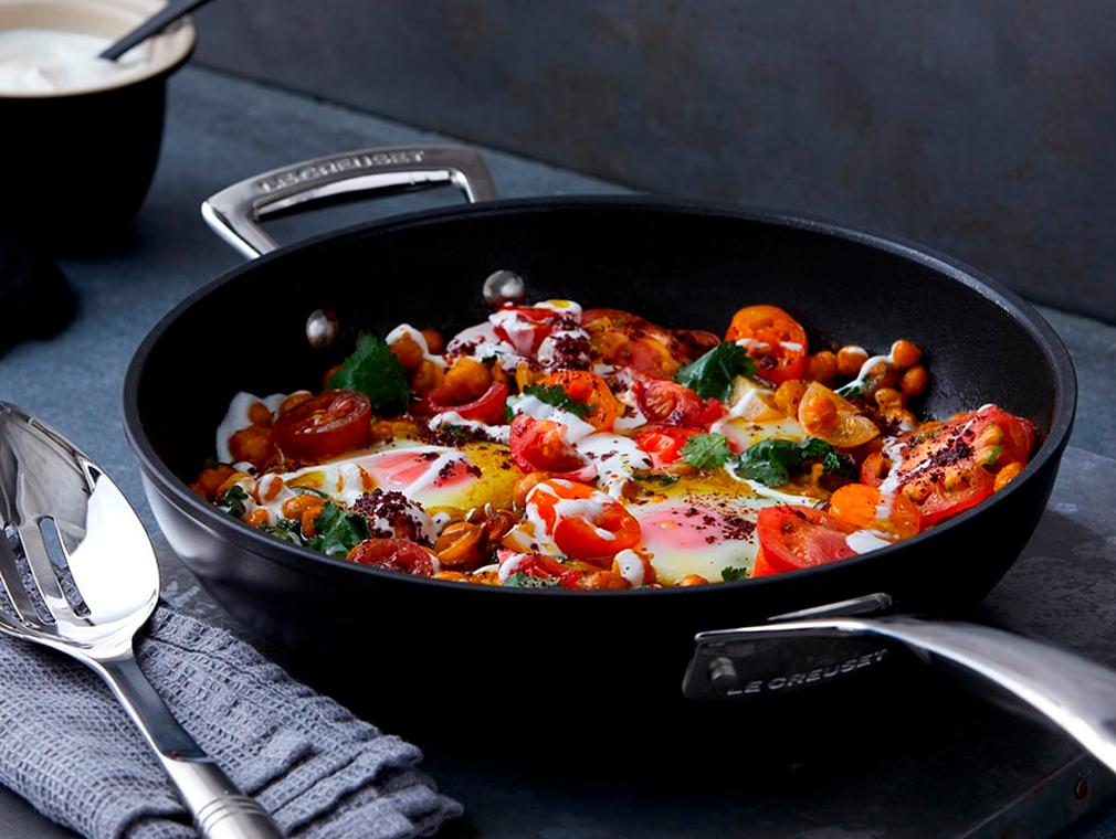 Pois Chiches, tomates et œufs au safran