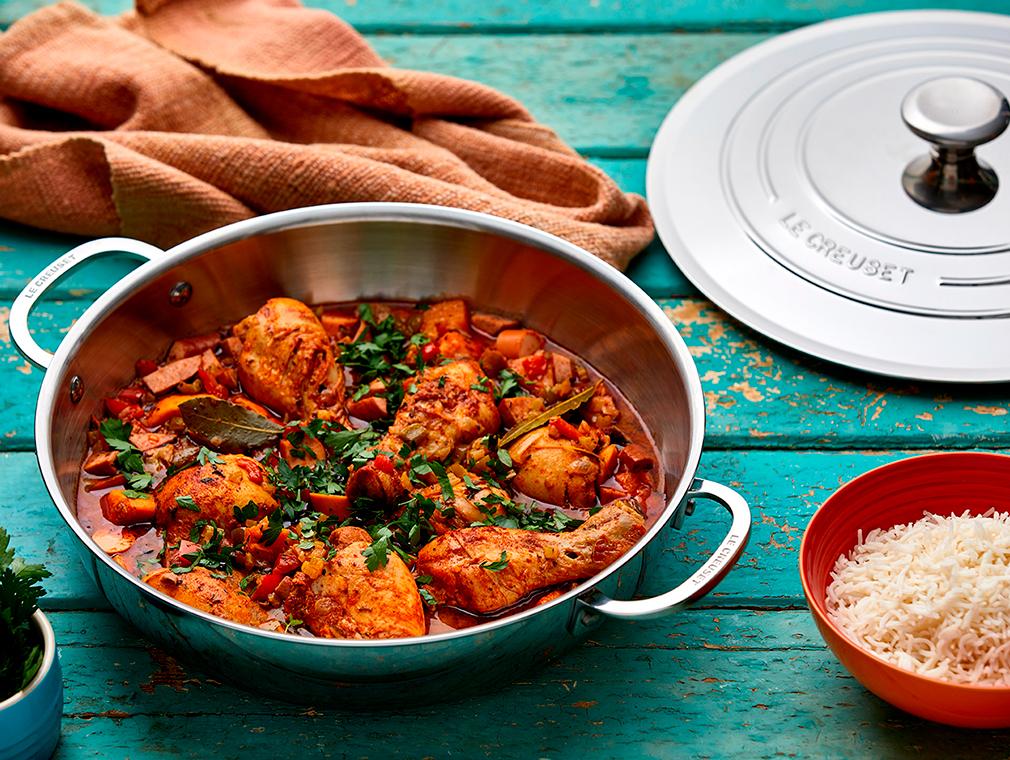 Gombo au poulet et à la saucisse fumée