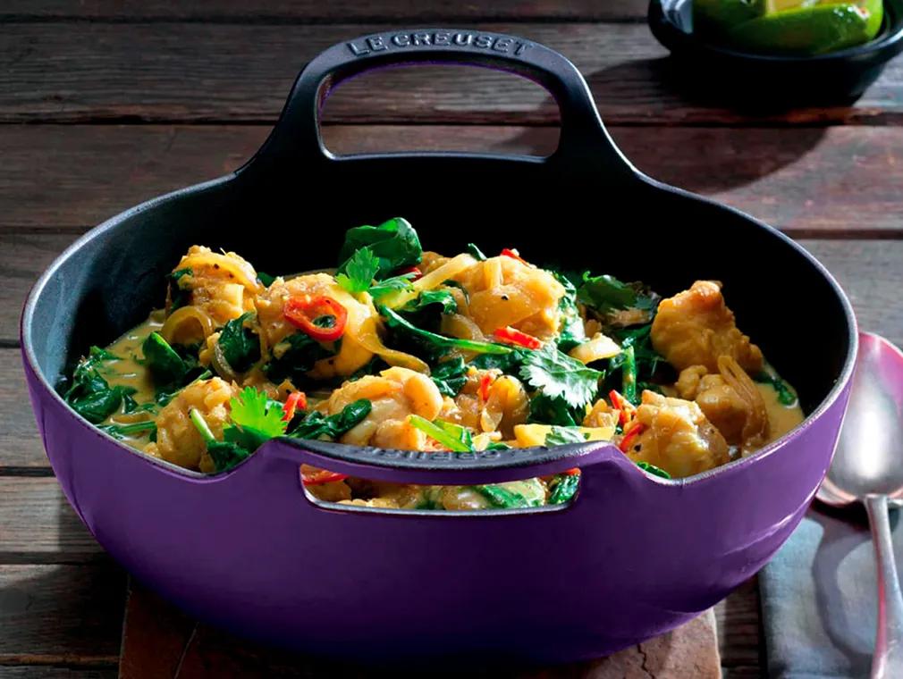 Curry de poisson aux épinards