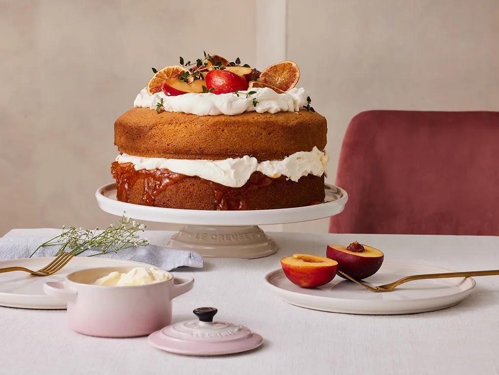 Victoria Sponge Cake à la pêche et à l’abricot