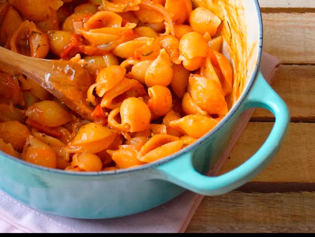 One pot pasta tomates-basilic-parmesan