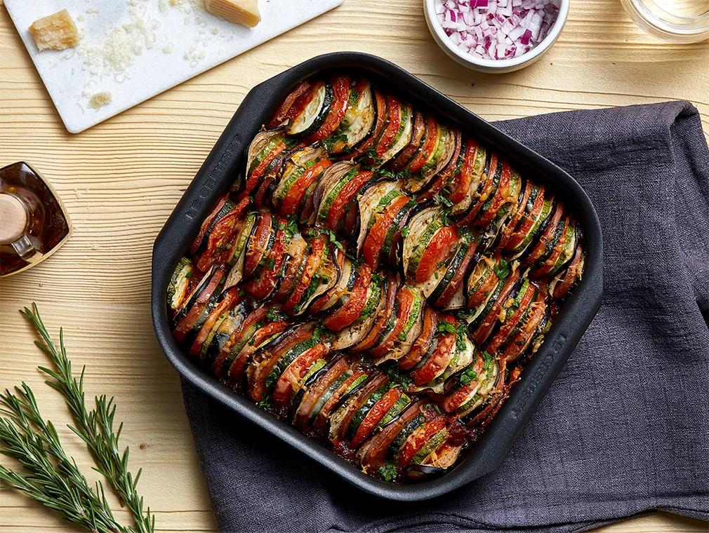 Tian de légumes et sauce tomate onctueuse