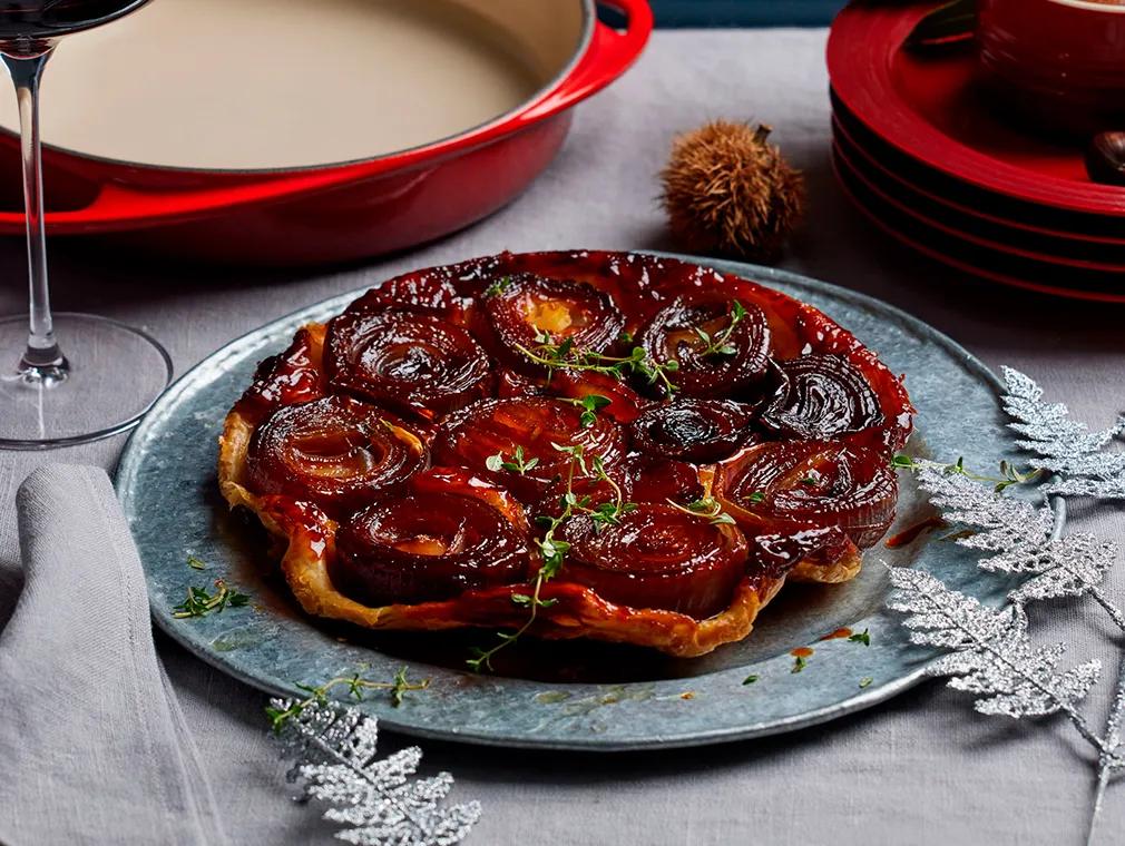 Tarte tatin à la chataîgne et aux oignons rouges caramélisés