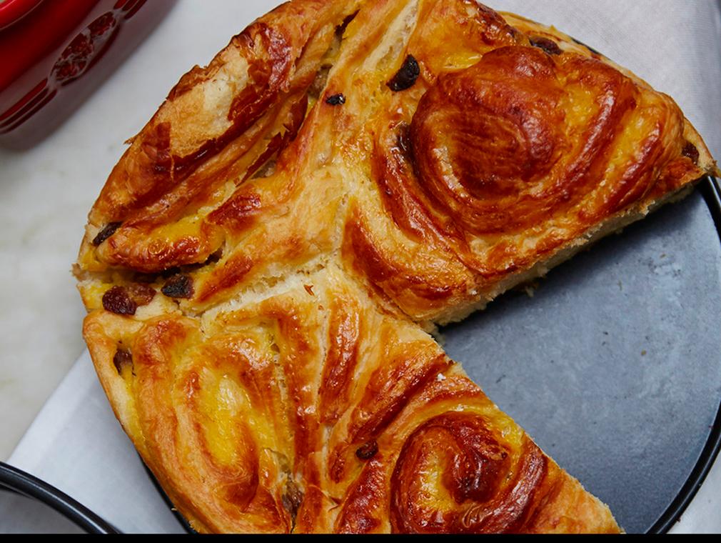 Brioche roulée aux raisins