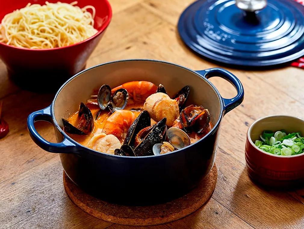 Cassolette de ramen de fruits de mer