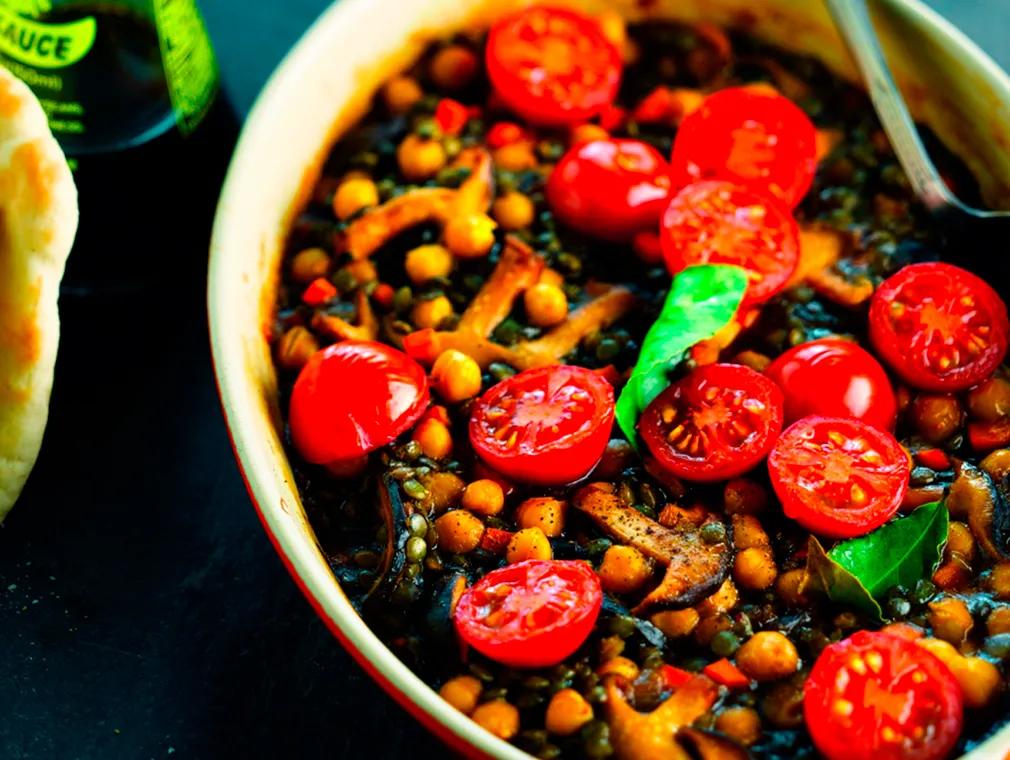 Lentilles Vertes aux pois chiches & tomates cerises