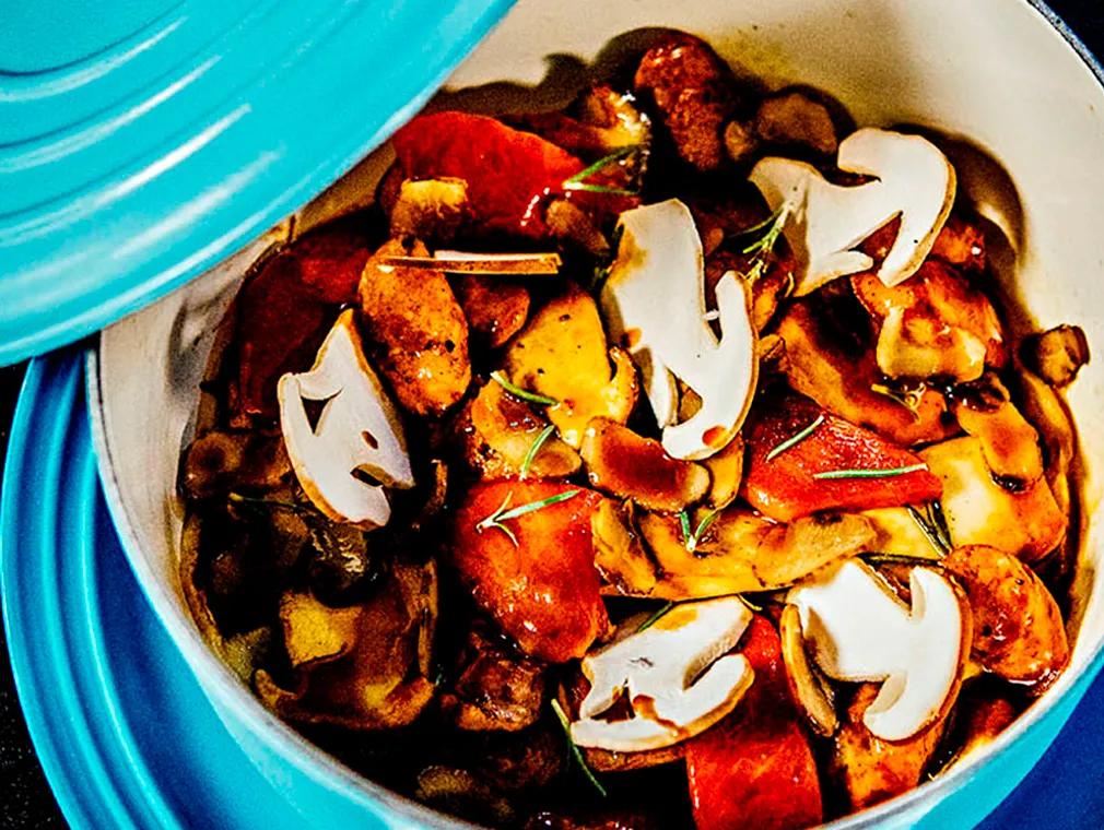 Cocotte de cèpes et perrugines