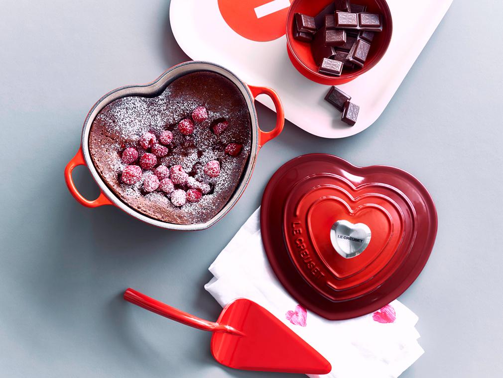 Gâteau au chocolat et framboises