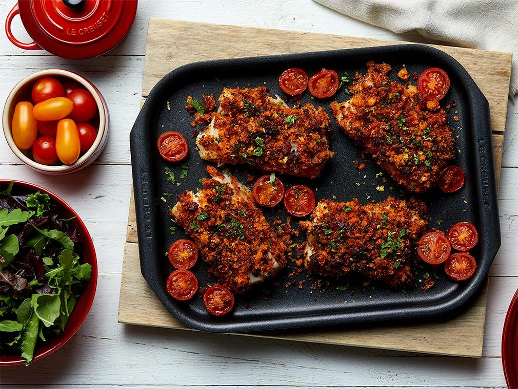 Morue croustillante au chorizo