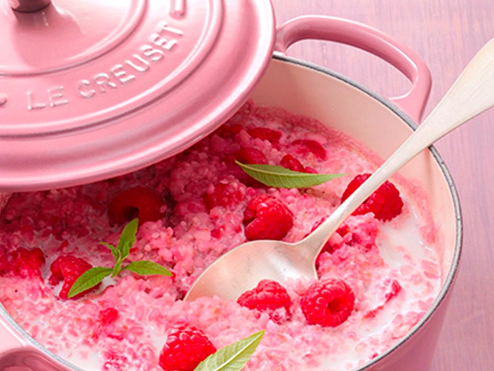Cocotte de riz au lait aux framboises