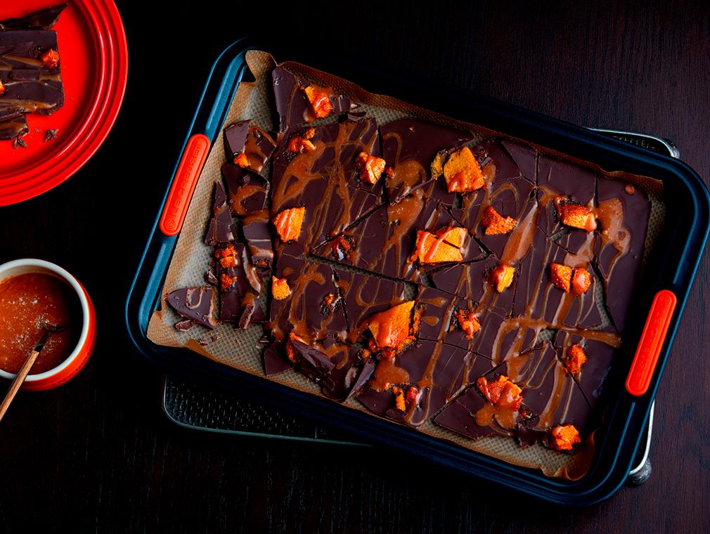 Honeycomb, caramel salé à la vanille et copeaux de chocolat