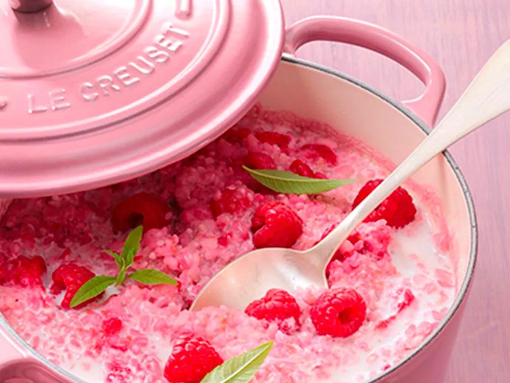 Cocotte de riz au lait aux framboises