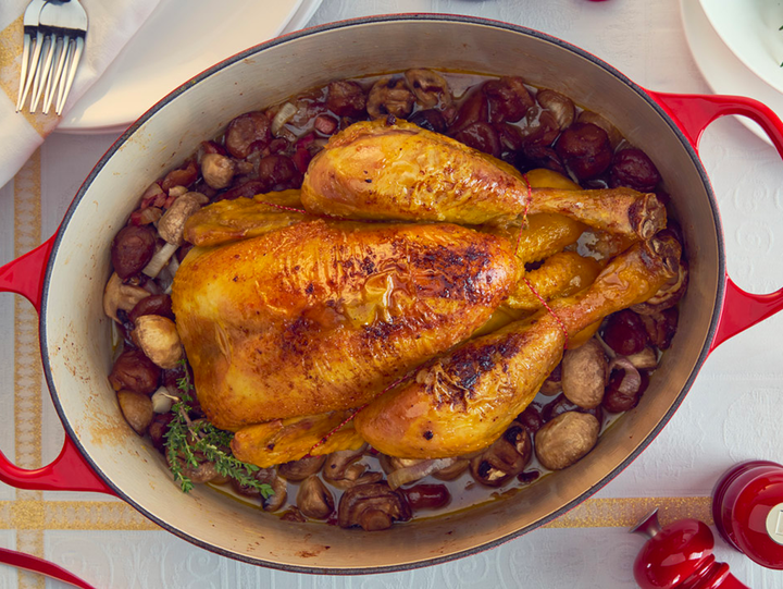 Recette Dinde De Noel Aux Marrons Dinde Aux Marrons Le Creuset Fr