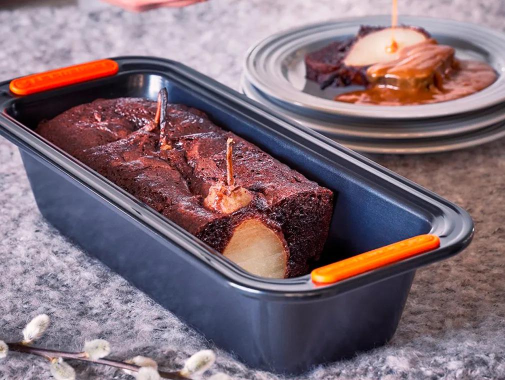 Gâteau au chocolat & poires et son crémeux caramel au beurre salé
