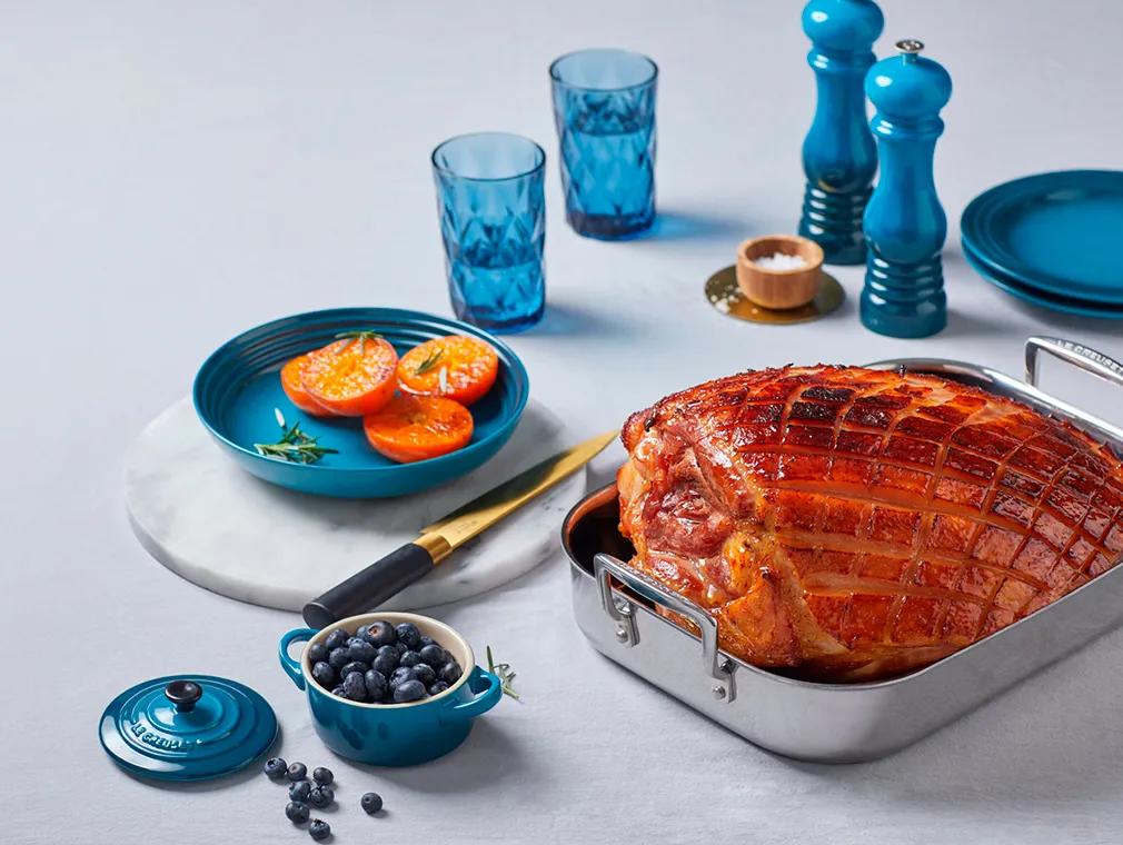 Rouelle de porc glacée au vin pétillant et à la gousse de vanille