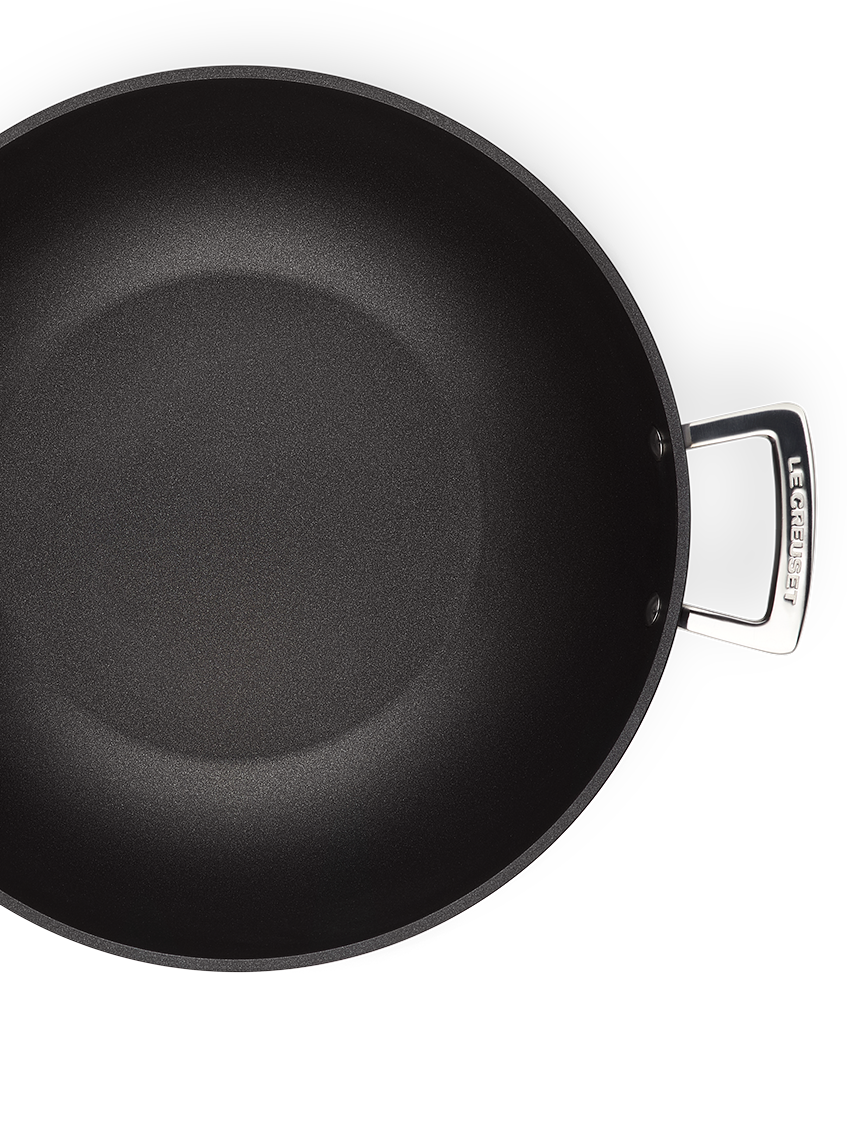 Poêle Wok, Wok en fer avec couvercle, poêle wok antiadhésive, sauteuse à  économie d'énergie, wok en fer avec cuiseur vapeur, poêle à frire à fond de  casserole à concentration d'énergie, batterie de